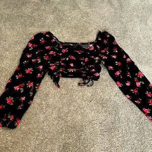 Black and pink floral